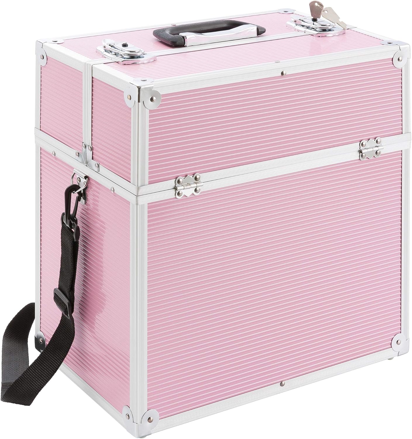 Kosmetikkoffer mit Schloss & Tragegurt, Pink