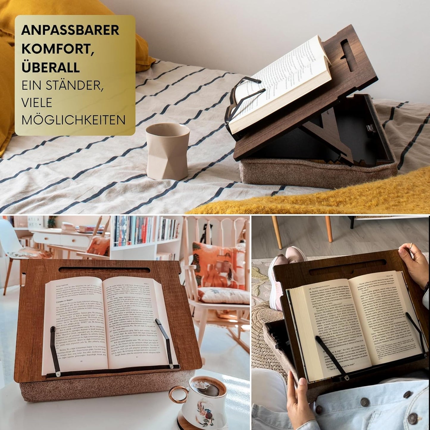 Buchständer mit Stauraum