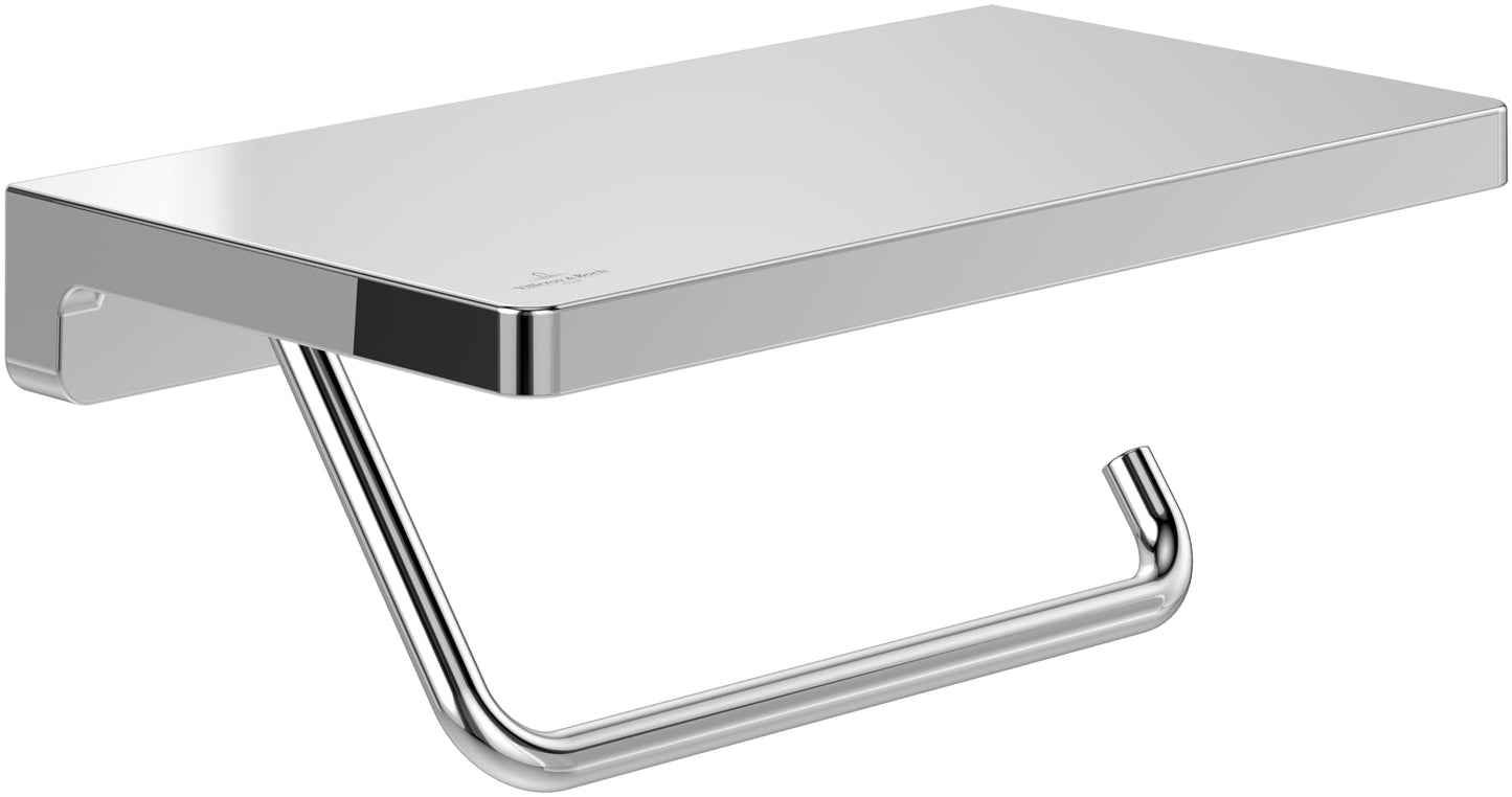 Striking Toilettenpapierhalter mit Ablage, Chrome mit Ablage Quadratisch