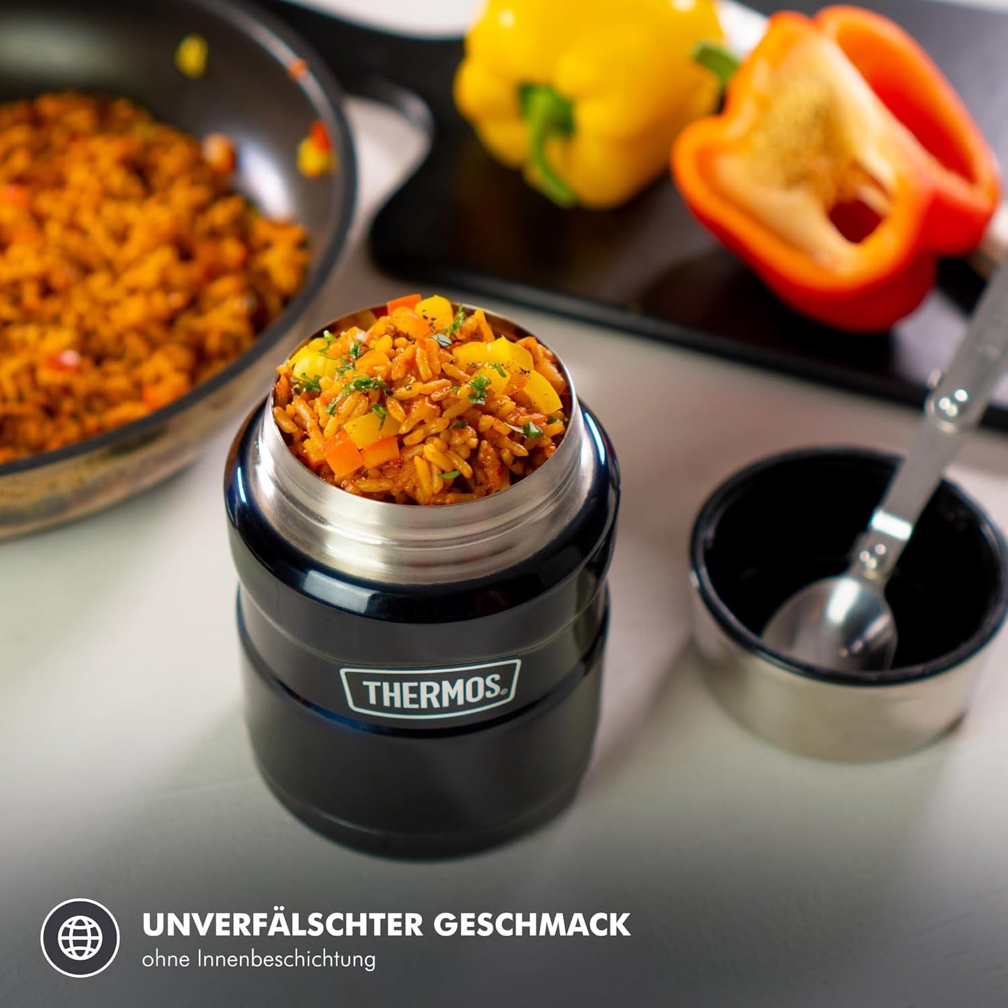 Thermobehälter für Essen, 0,47 l, mit Löffel, Ice Grey Polished 0.47 l