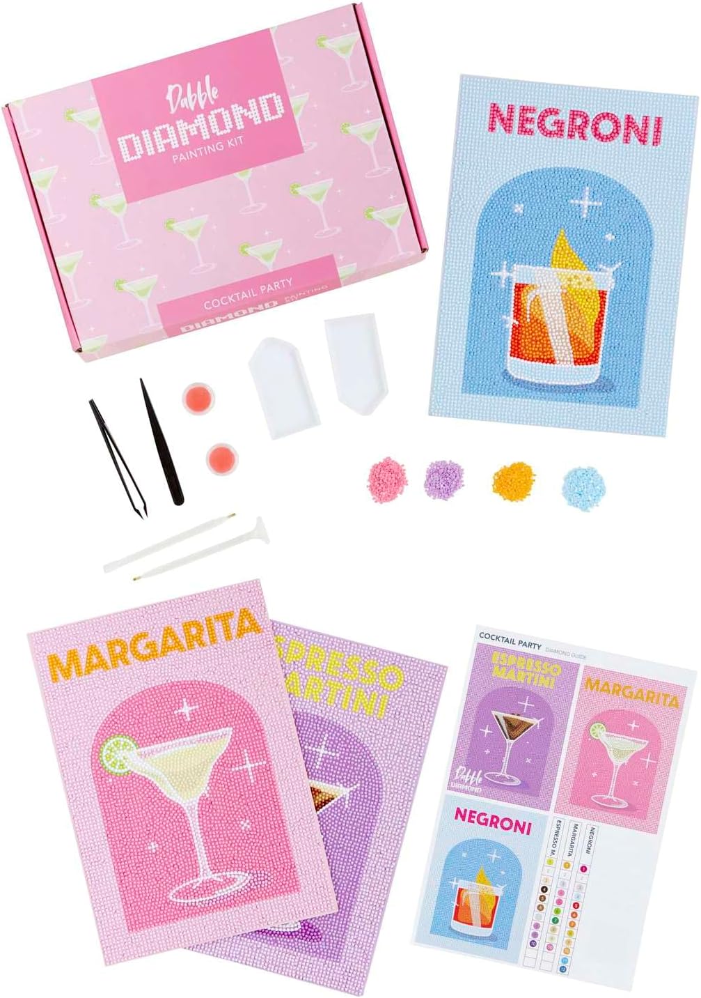 3er Diamanten Painting Set Cocktail Party, Cocktail Party