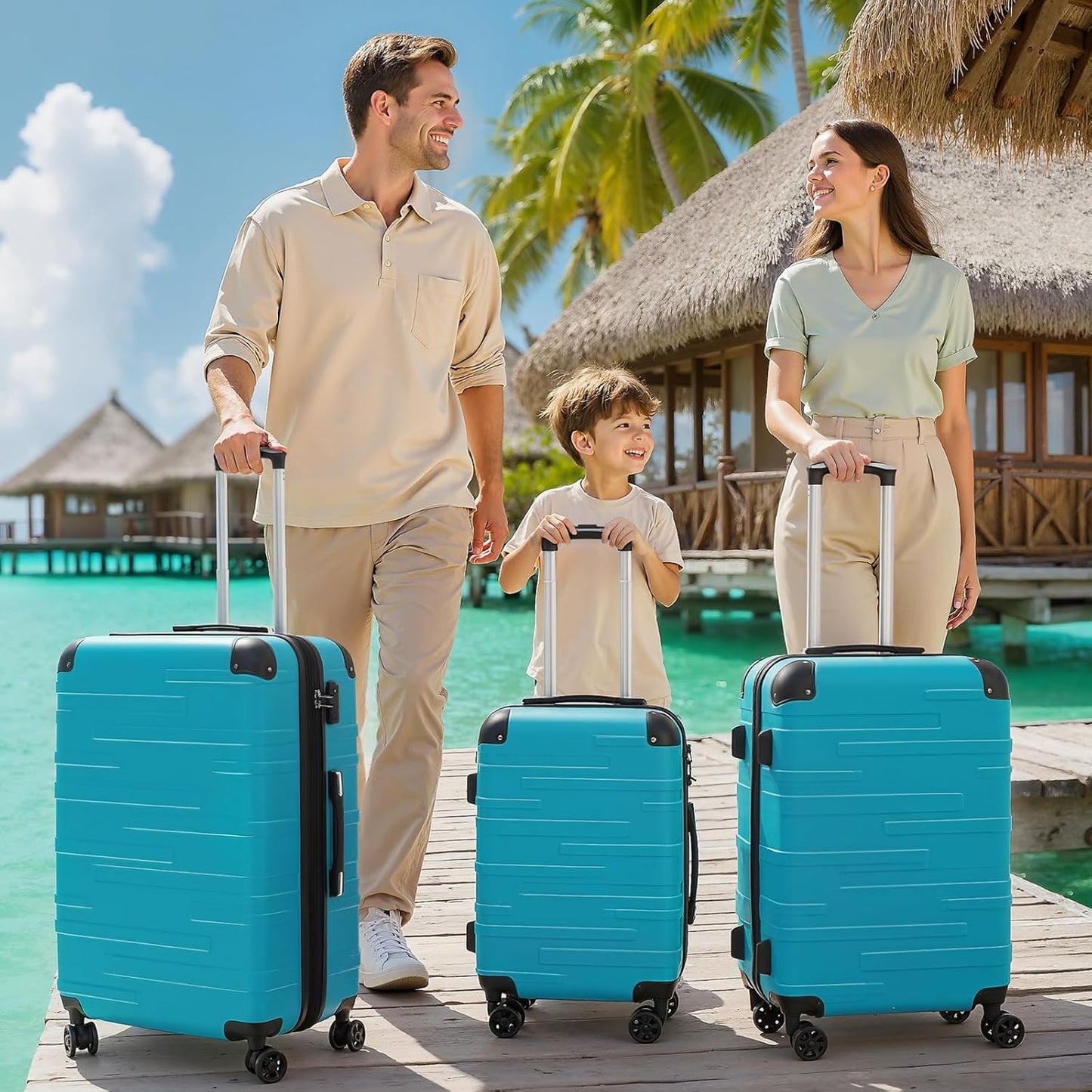Hartschalen-Reisekoffer-Set (2-teilig, M + L) mit TSA-Schloss, Spinell Rot Set-2tlg(M + L)