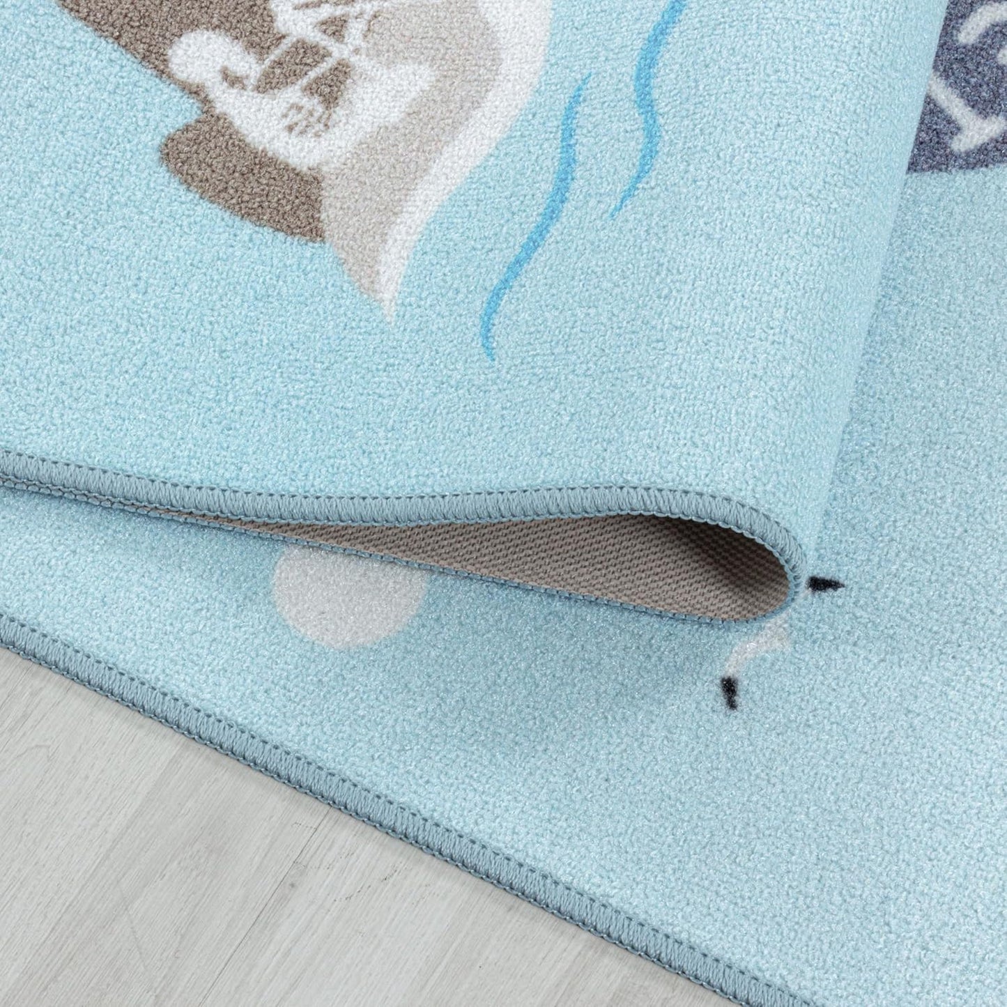 Kinderteppich Lernmatte mit Zahlen und Piratenmotiv, 100 x 150 cm (Rechteckig) Blau-2