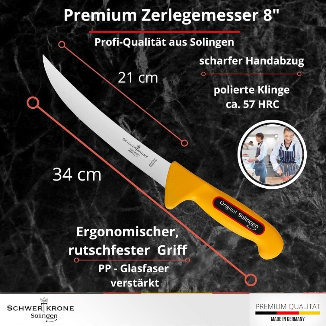 7-teiliges Metzgermesser Set inkl. Wetzstahl, Metzgermesser Set 7-teilig