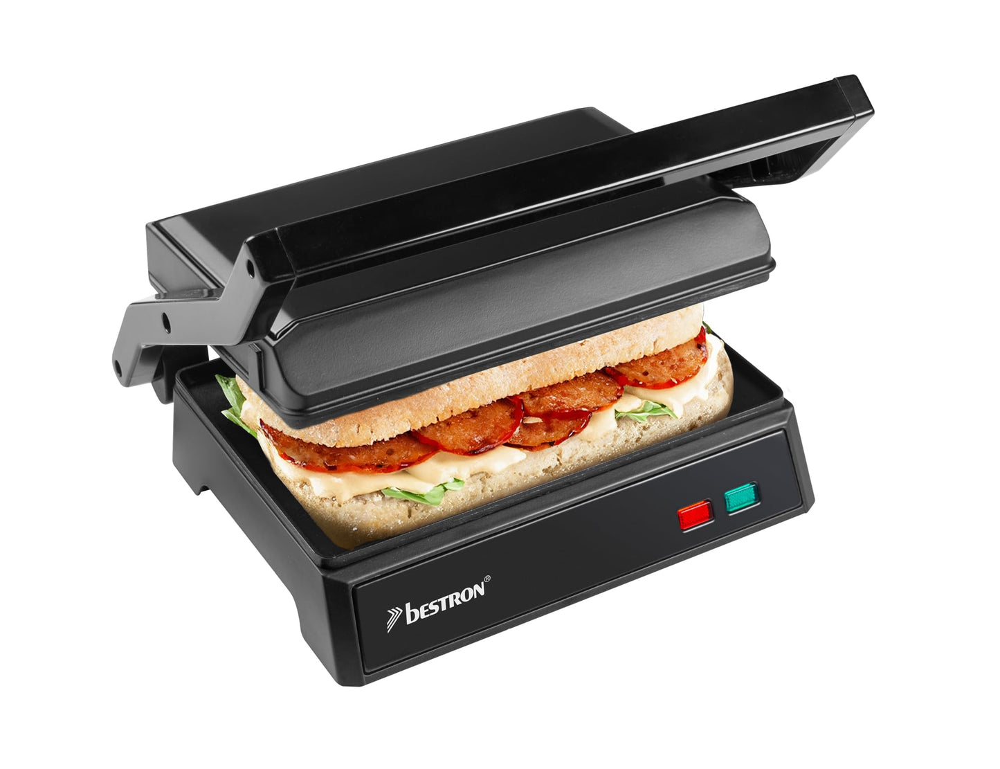 Kontaktgrill mit Auffangschale, Mattschwarz