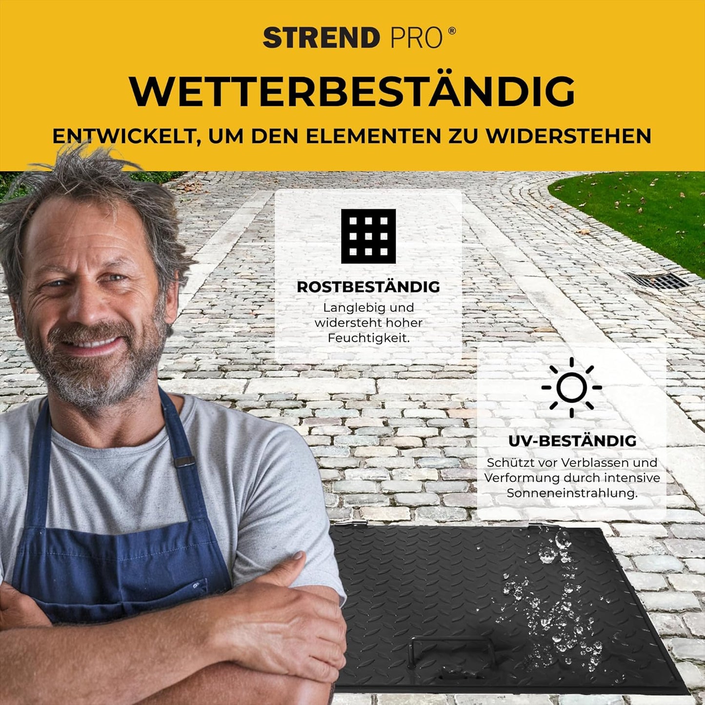 Quadratische Schachtabdeckung 60x60 cm abschliessbar, 60 x 60 cm (Quadratisch) Schwarz