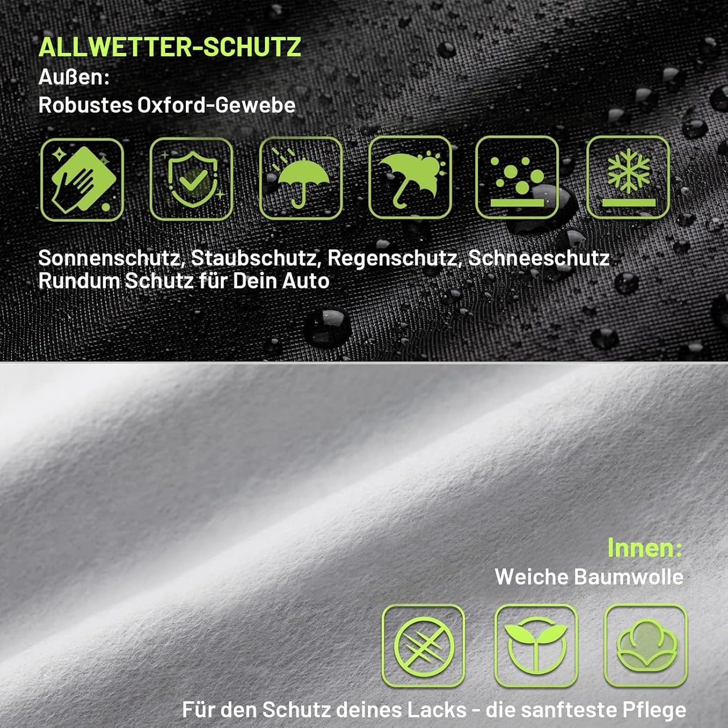 Staubdichte Autoabdeckung für SUVs, Schwarz / 480cm-505cm SUV