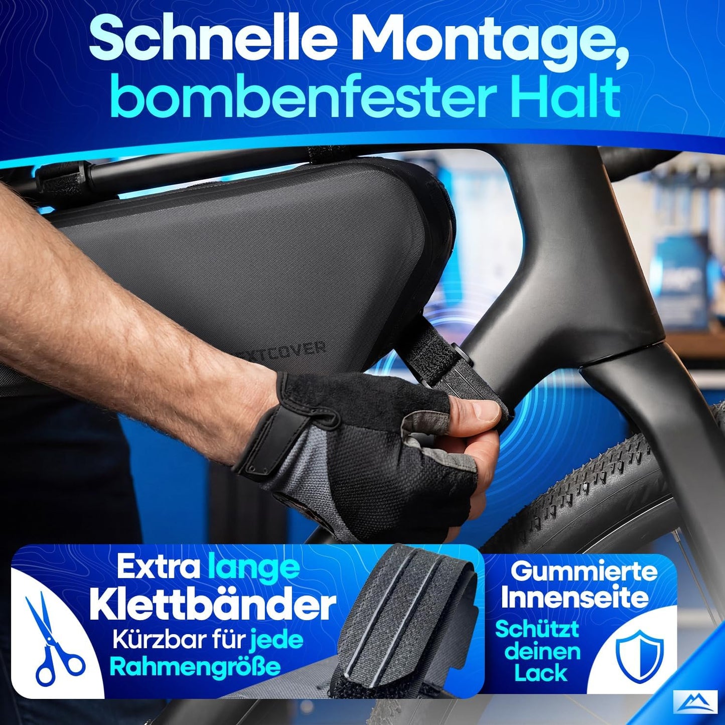 Wasserdichte Bikepacking Rahmentasche, 38cm
