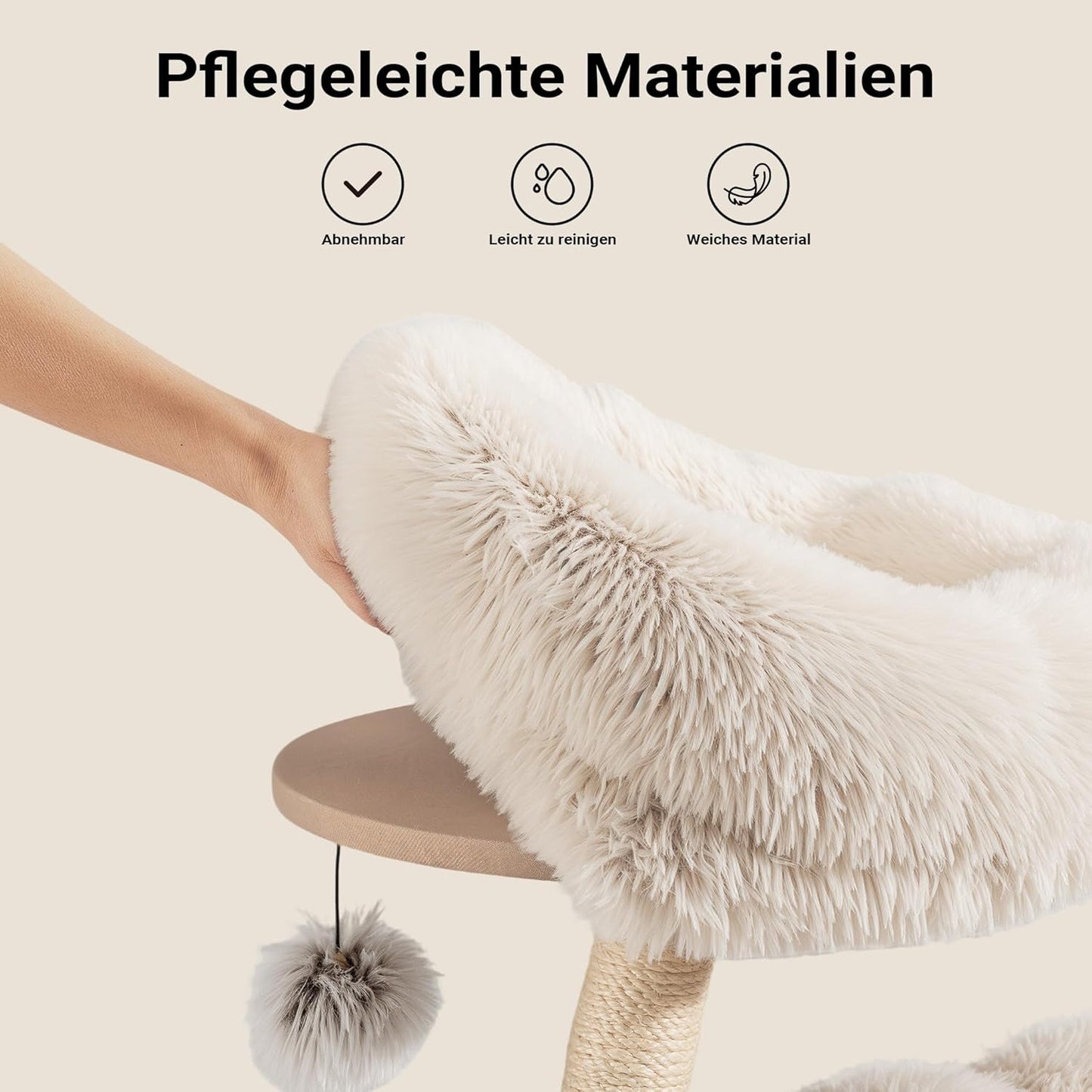 Kratzbaum mit Sisal und Spielball, 74cm