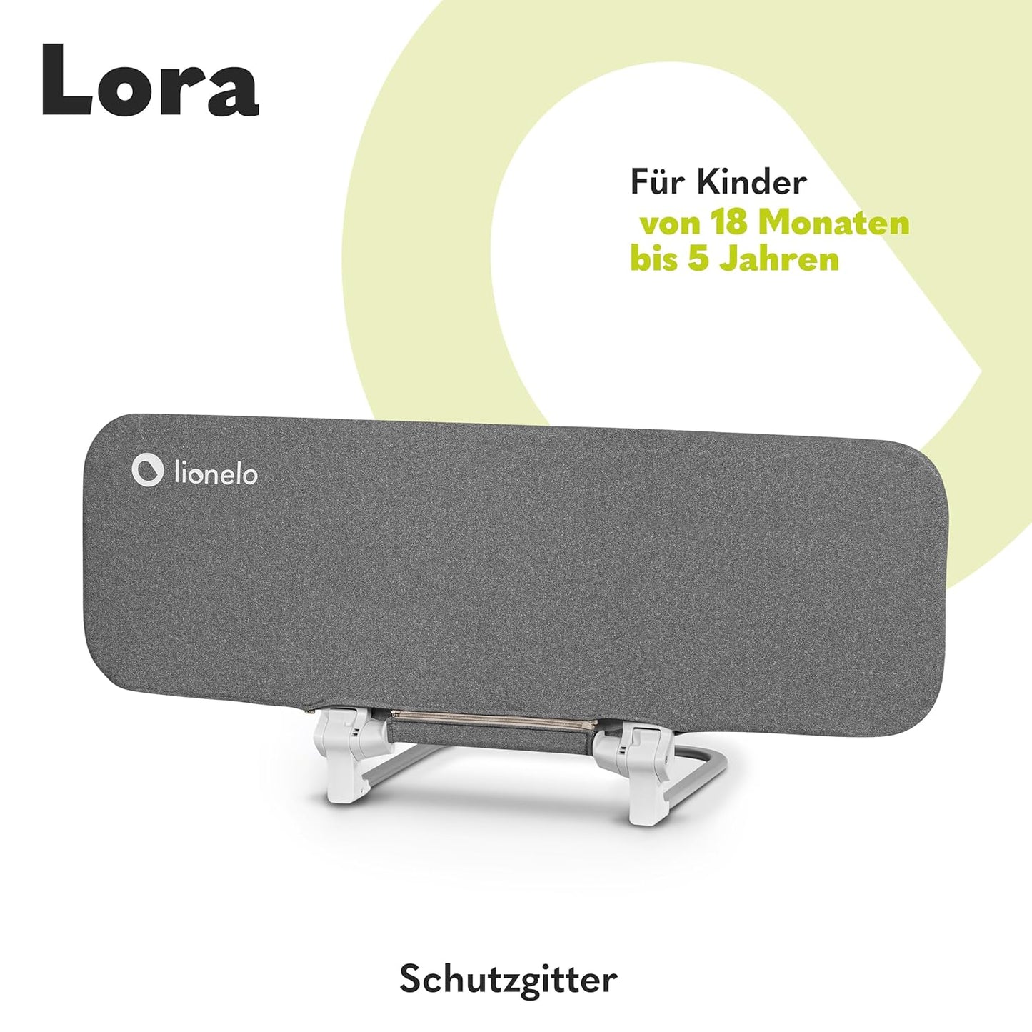 Lora - Tragbares Bettschutzgitter, Grau Stein 45 CM - 105 CM