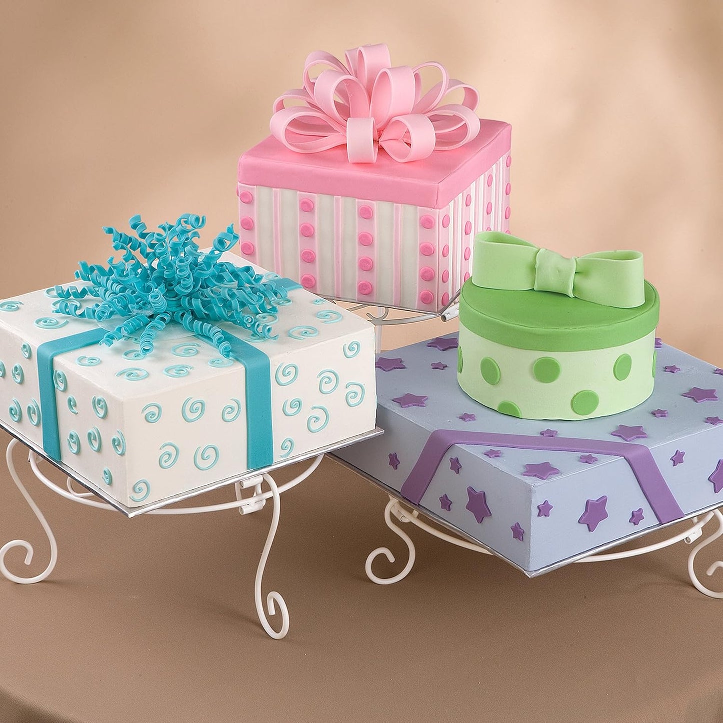 3-teiliges Torten- und Dessertständer-Set, Weiss/Opulenter Garten