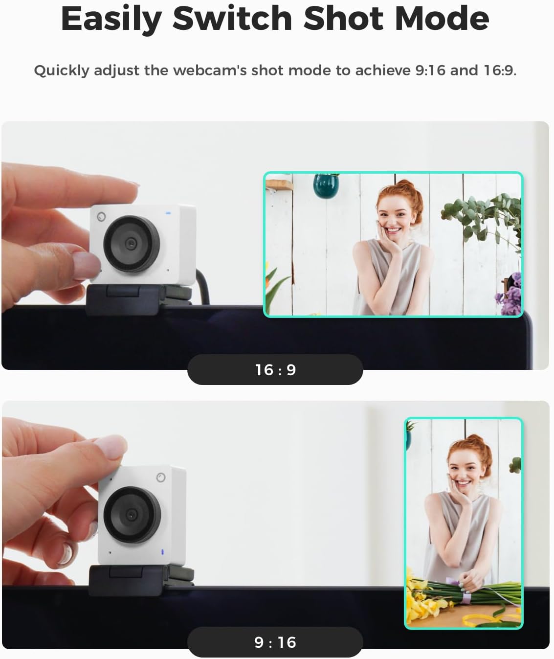 Meet SE Webcam mit KI-Bildanpassung & Autofokus, Cloud White