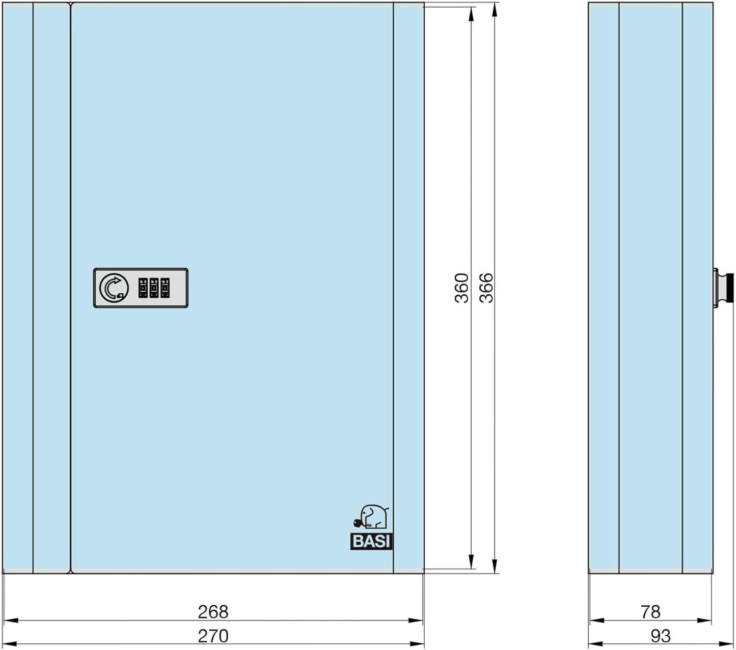 Schlüsselkasten mit Zahlencode, 48 Haken
