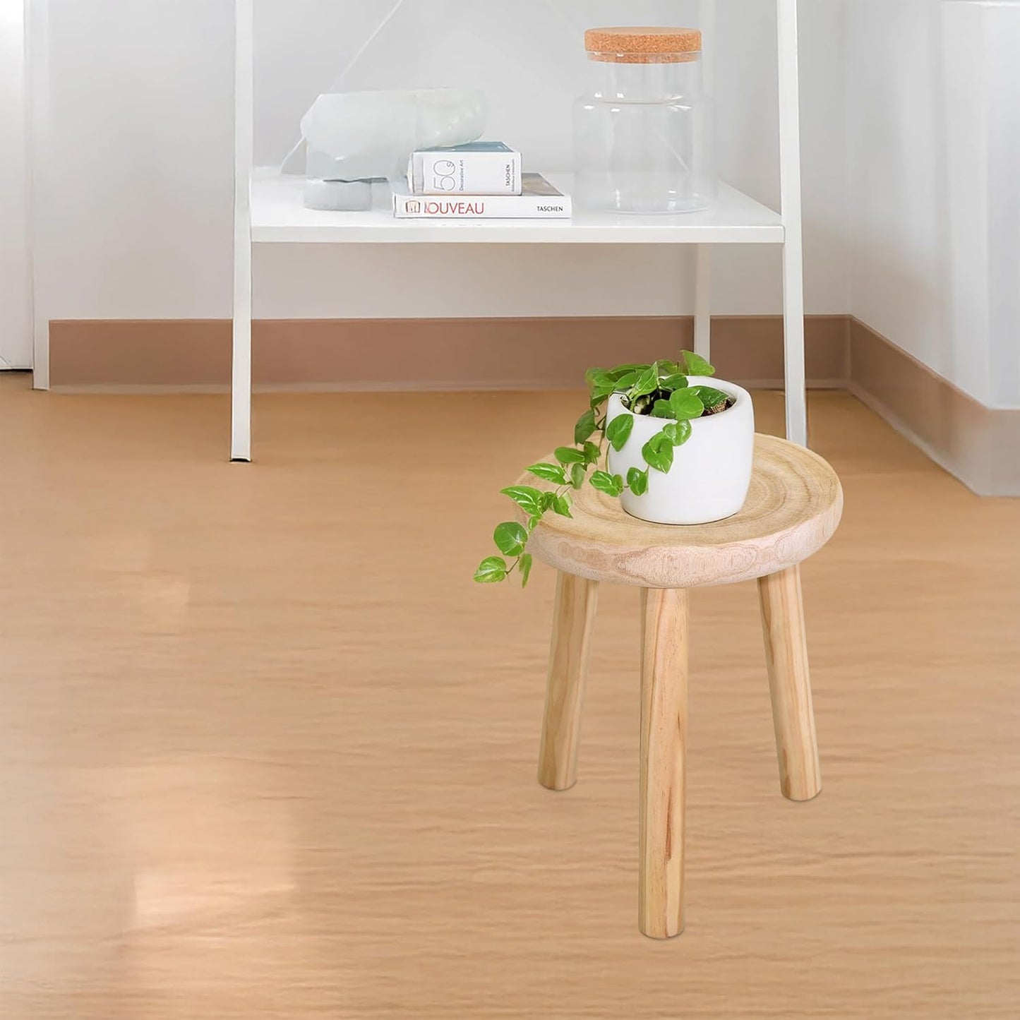 Holz Blumenhocker mit 3 Beinen (30 cm), klein / 35 x 30 cm