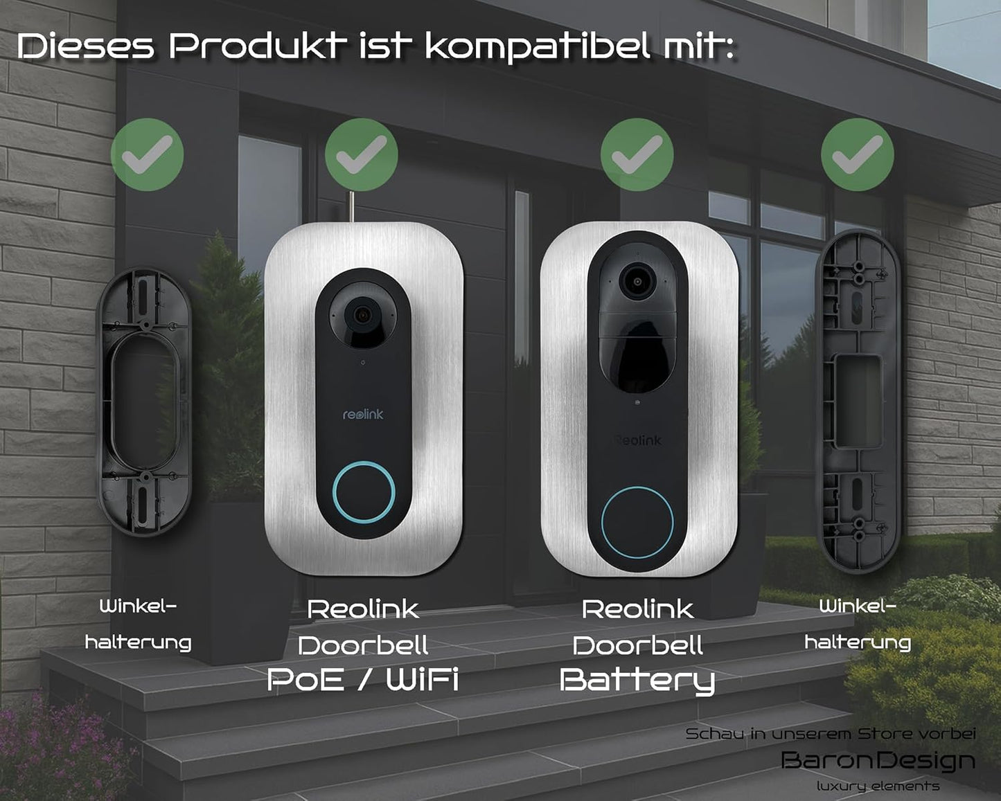 Blende für Video-Türklingel Reolink, Edelstahl