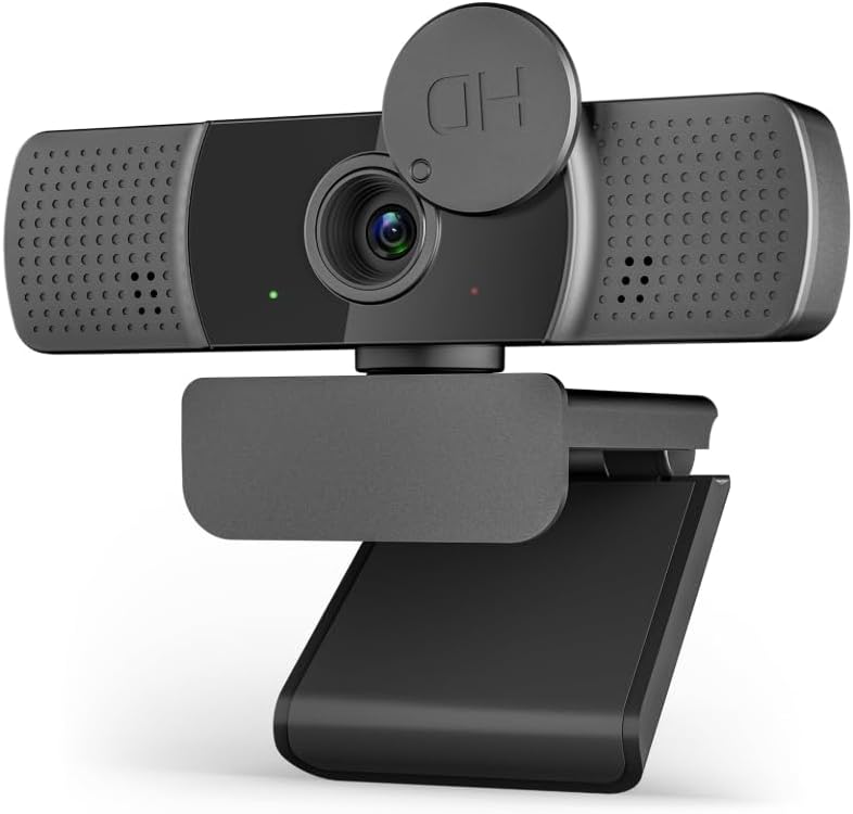 2K Full HD Webcam mit Dual Mikrofon, Objektivabdeckung und Weitwinkel, 2K