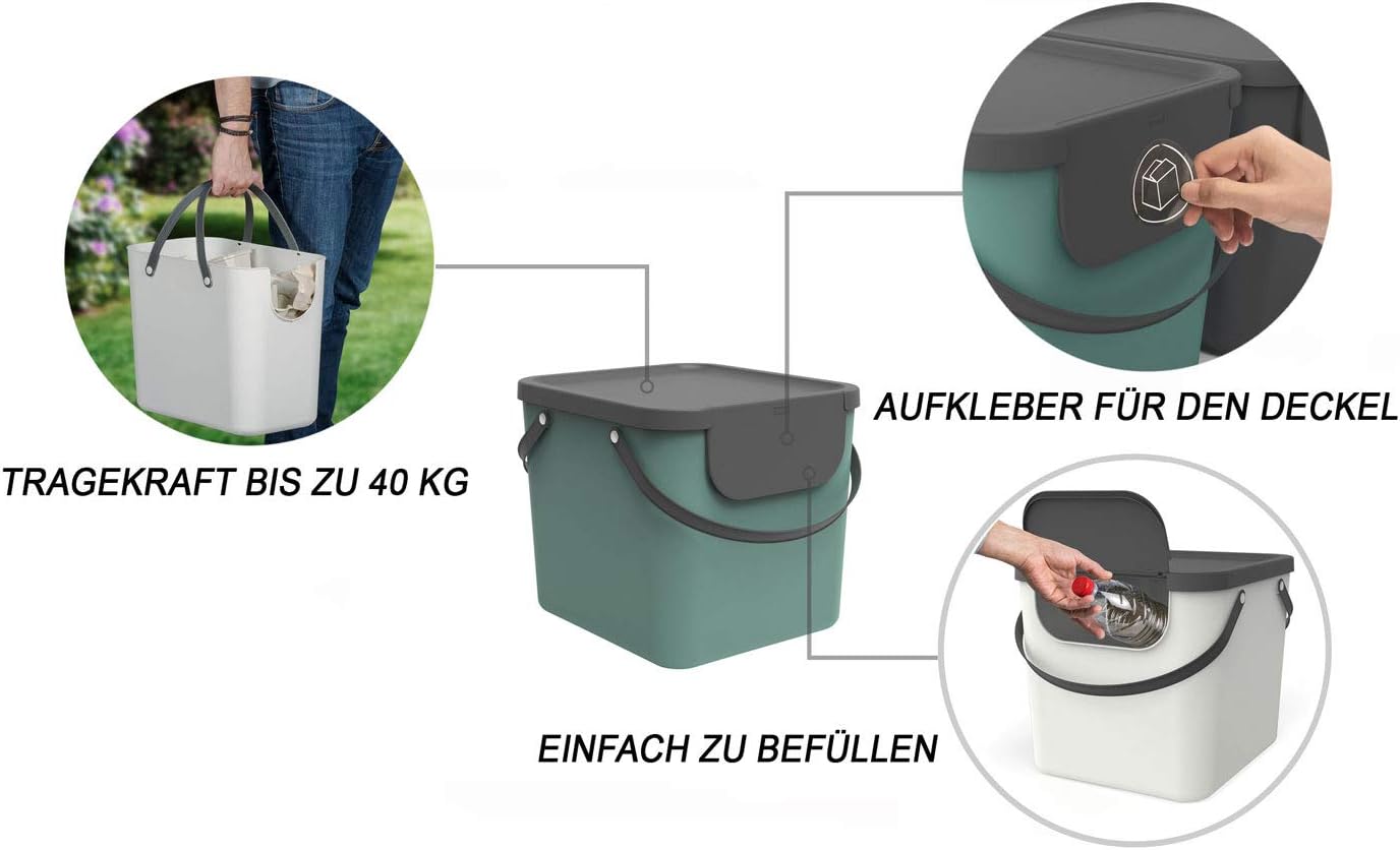 Mülltonne Albula, Dunkelgrün/Anthrazit