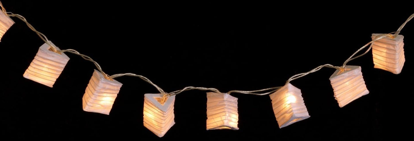 Lichterkette Lampions Triangle mit 20 LEDs, Mix Naturweiss, normal