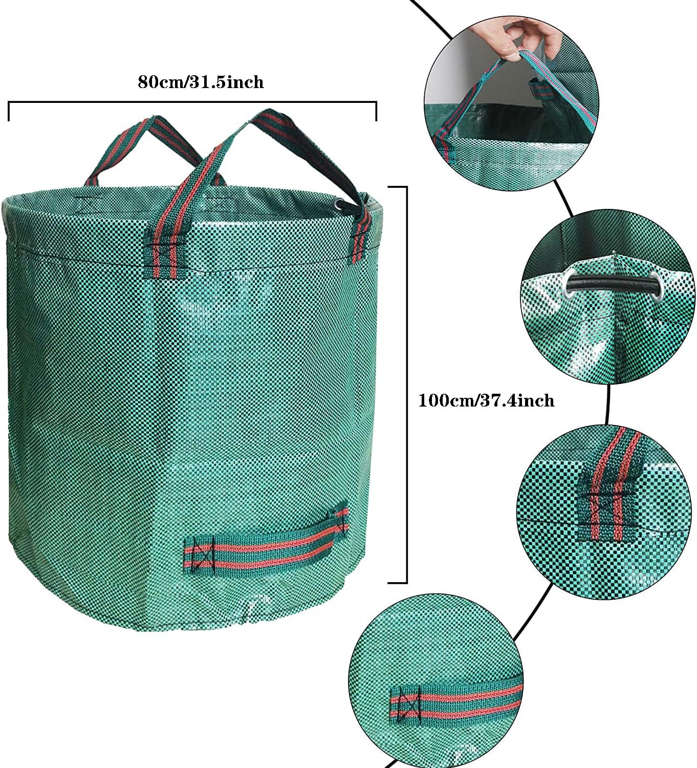 2er-Set Gartensack mit verstärktem Boden, 1 stück (2er Pack) Grün