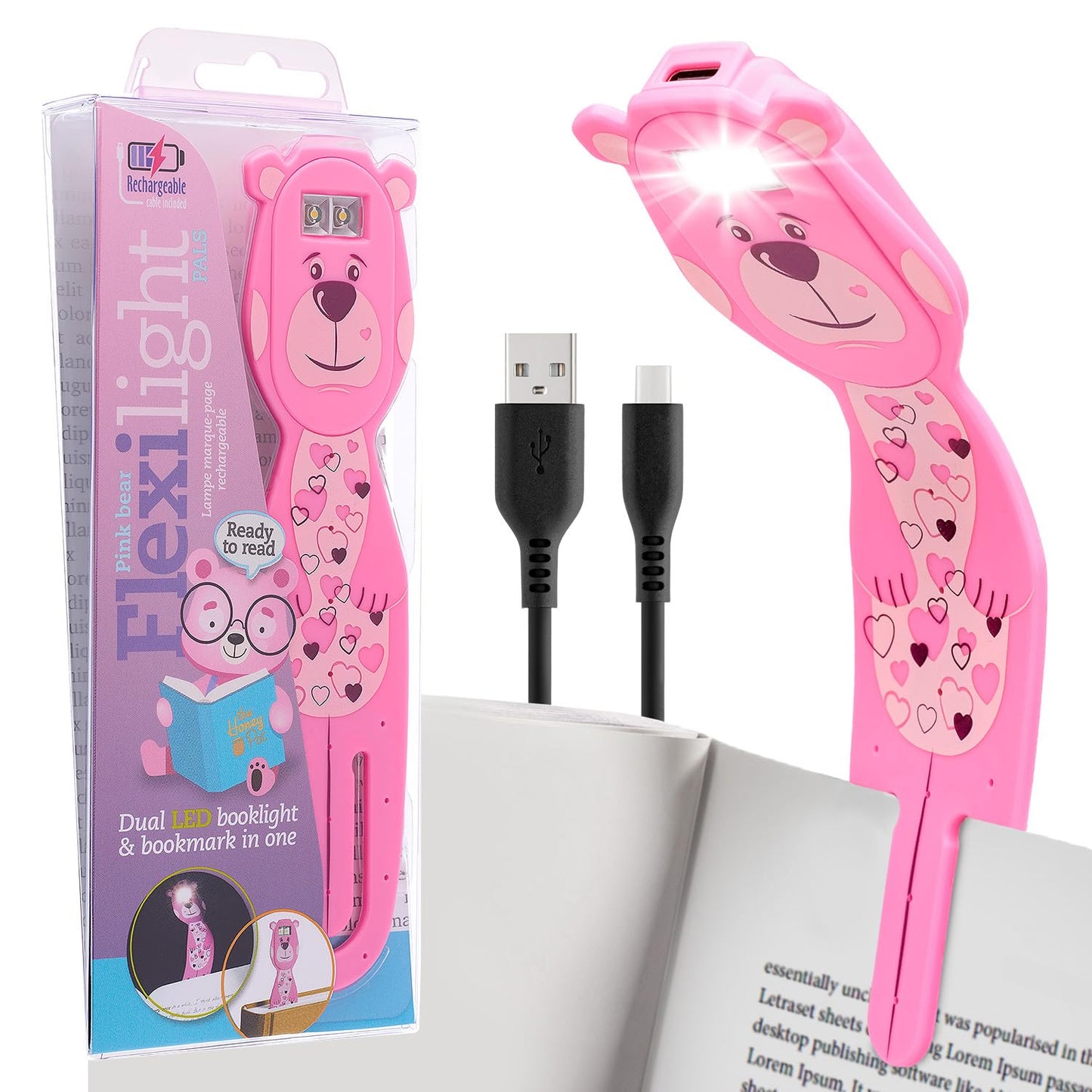 Clip-On-Leselampe & Lesezeichen, Bär