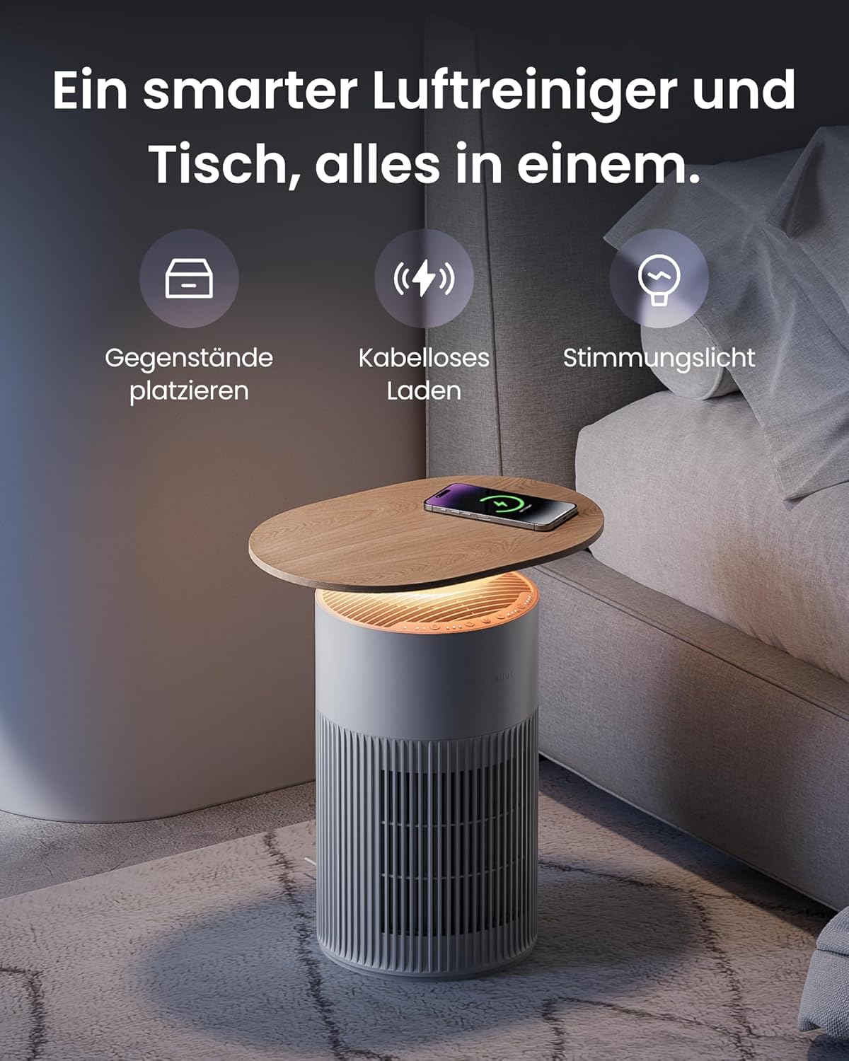 Luftreiniger mit App-Steuerung, Luftreiniger Tisch