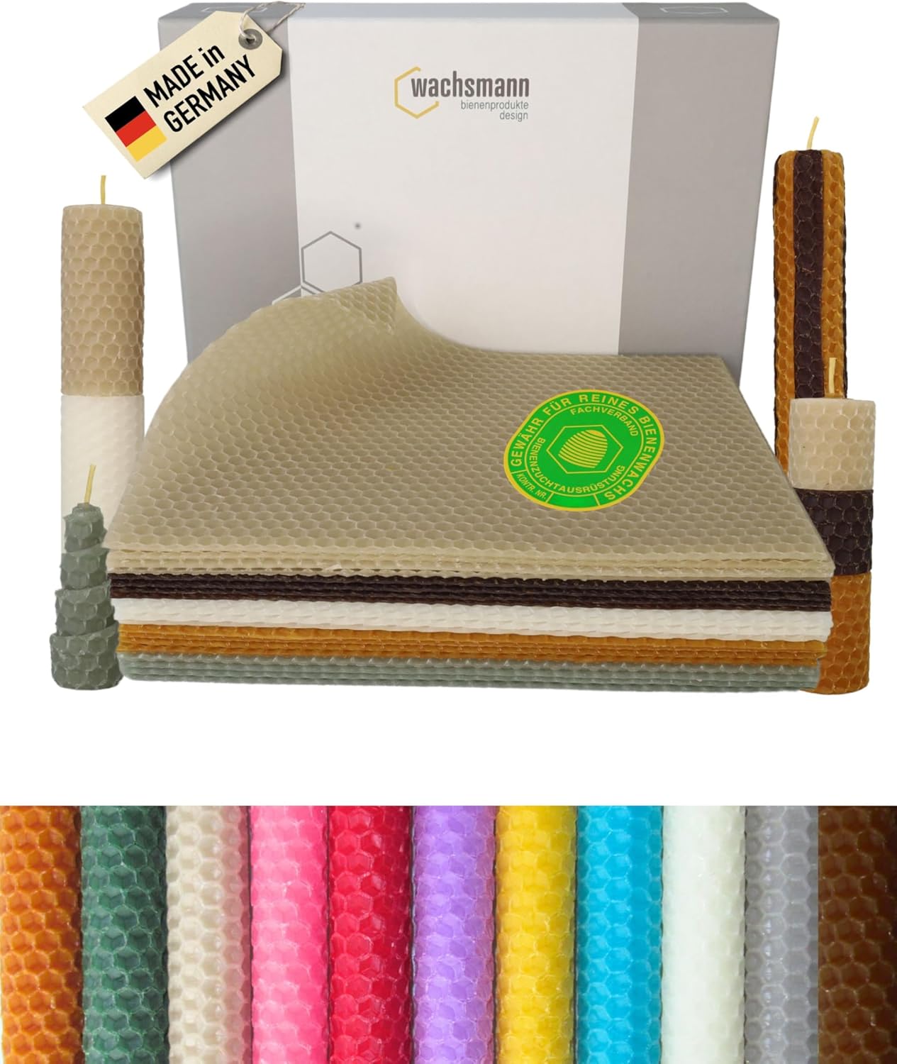 20er Set Bienenwachsplatten für Kerzenherstellung, Set Natur | 20 X 15 cm