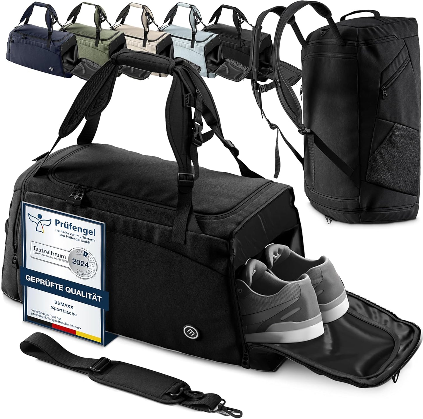Trainingstasche, 40 L Schwarz
