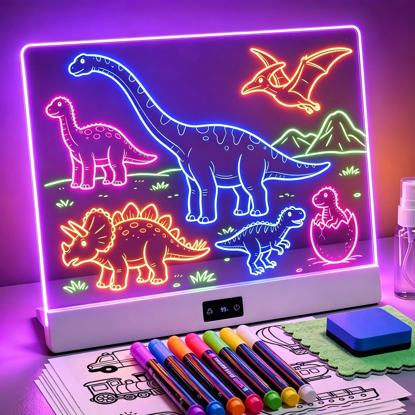 LED Zeichenbrett für Kinder, Weiss 14 Zoll