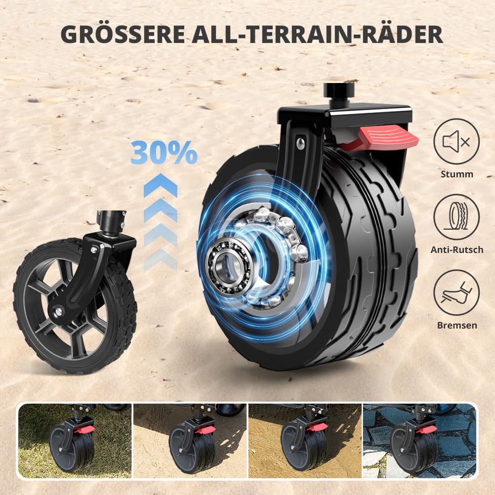 Faltbarer Bollerwagen, Schwarz XXL