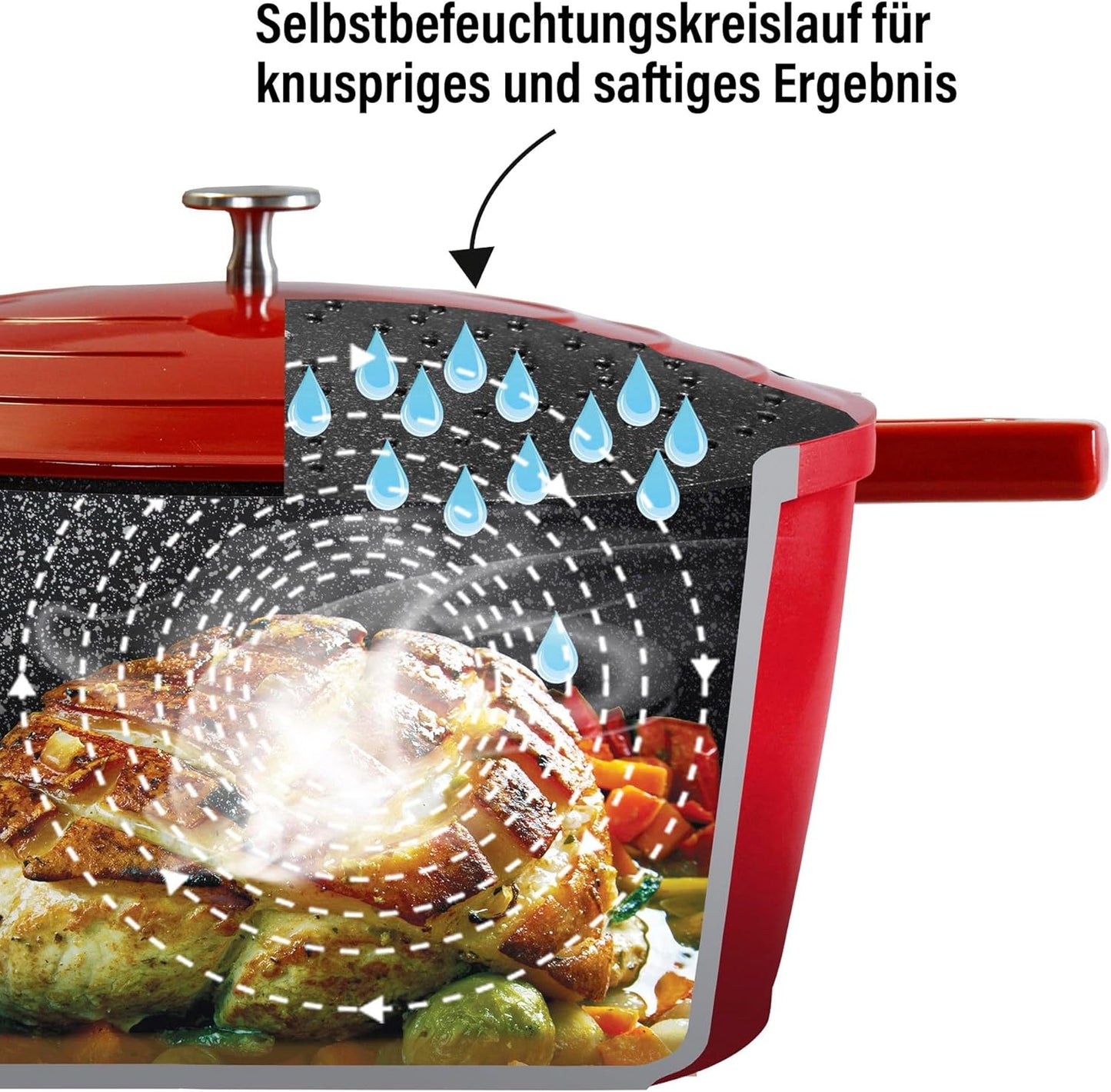 Cocotte Bräter, 32 cm Rot