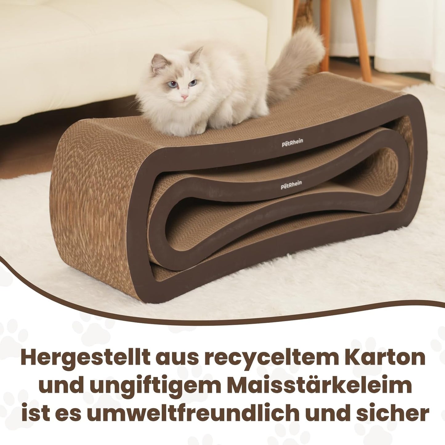 2-in-1 Kratzbrett für Katzen, Braun