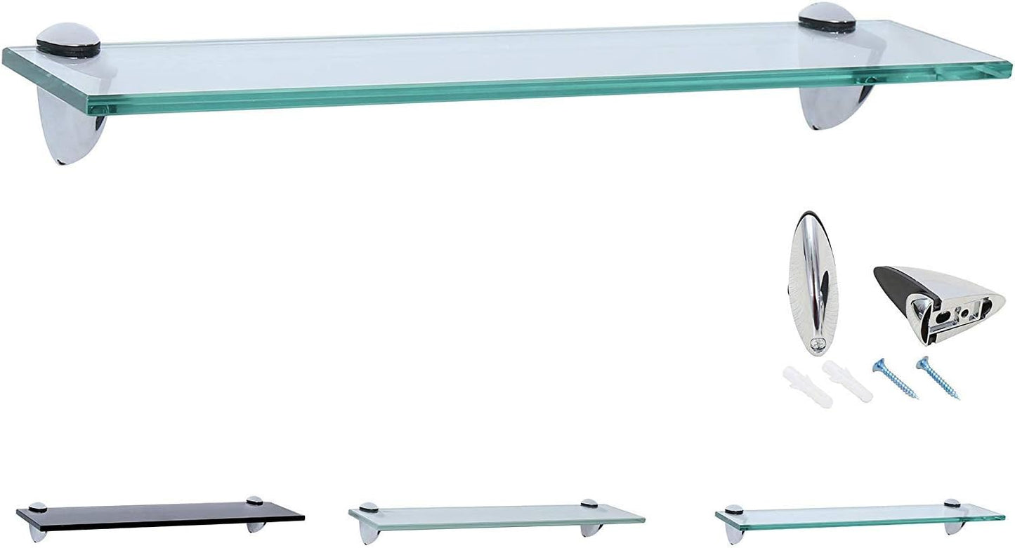 Glas Wandregal mit Sicherheitsglas, Klar / Transparent 60 x 20cm