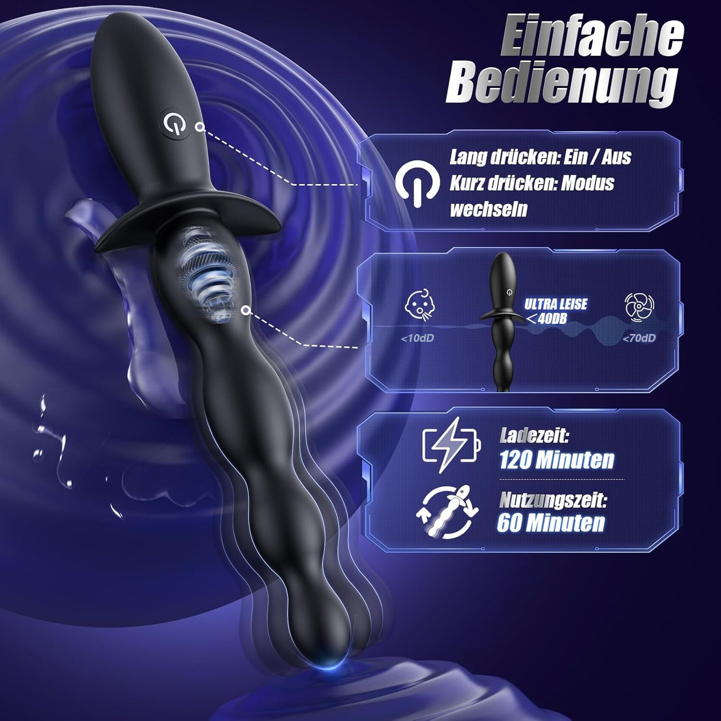 Analvibrator Plug mit 9 Vibrationen für Einsteiger