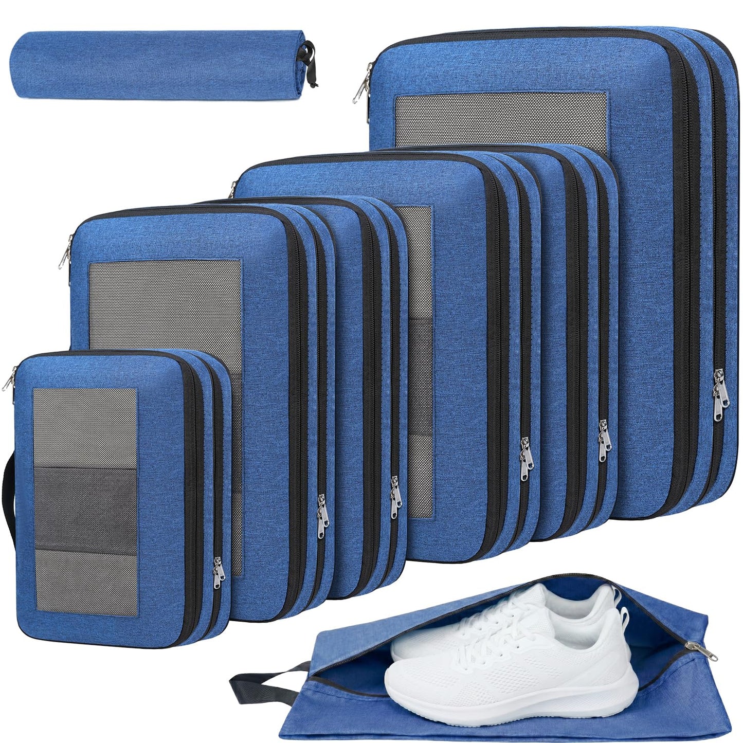 Kompressions-Packwürfel-Set (8-teilig), Blaugrün 8 Set