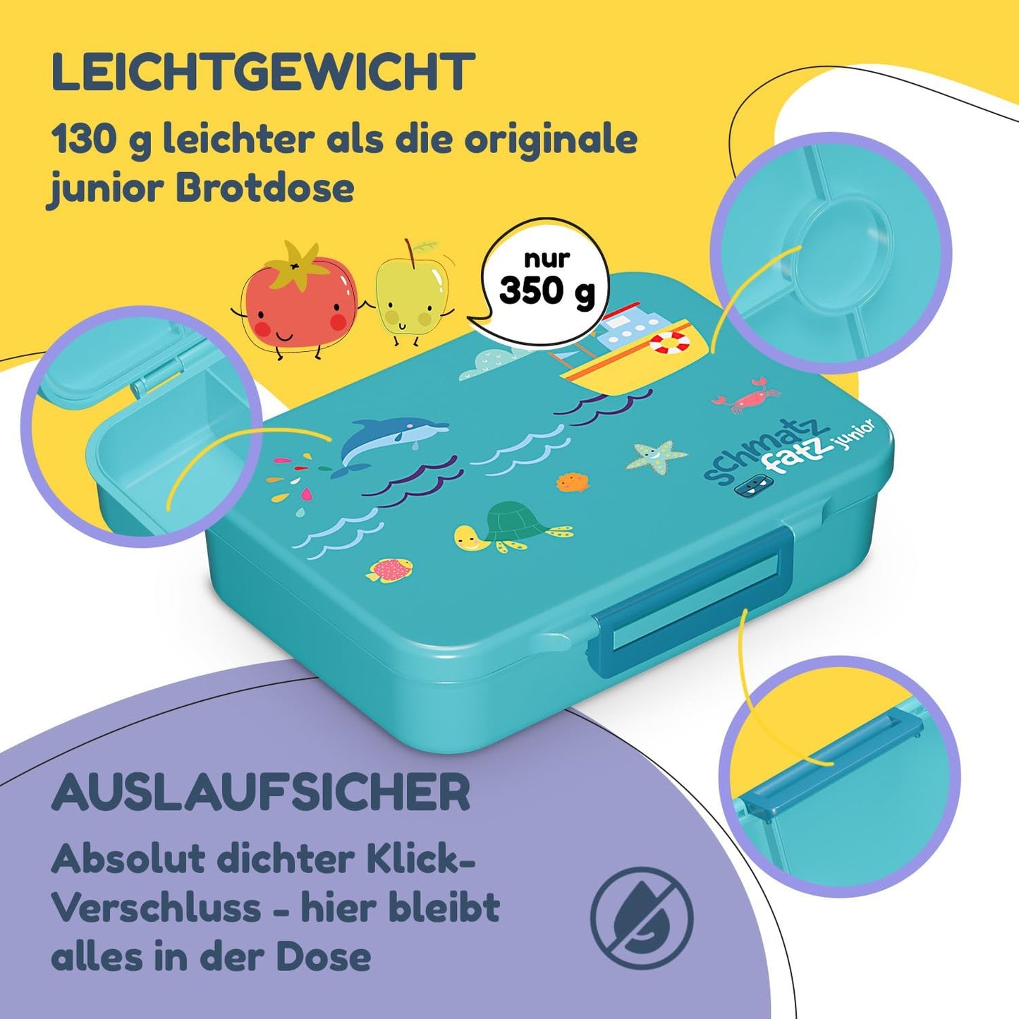 Bento-Box für Kinder, Blau Meer