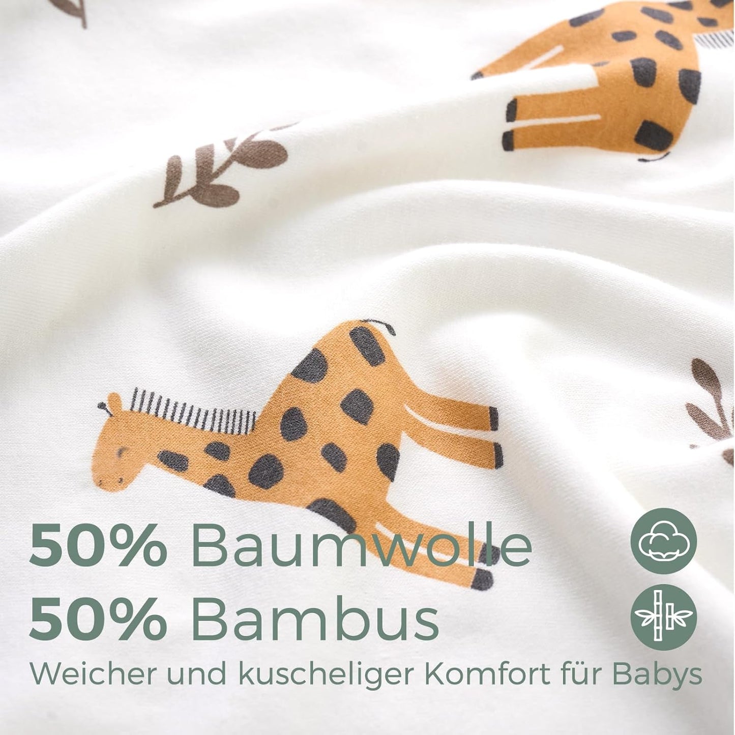 Kapuzen-Babybadetuch-Set, Weiß