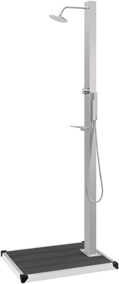 Gartendusche mit Bodenelement für Outdoor & Camping, Grau