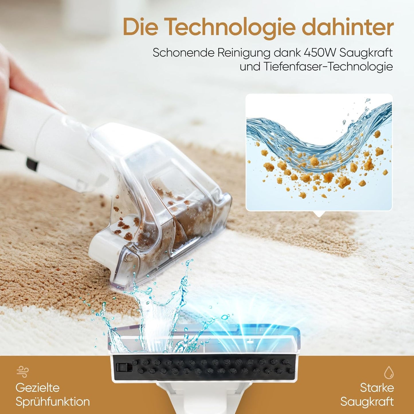 Selbstreinigender Polsterreiniger PR-654A für Haushalt & Auto