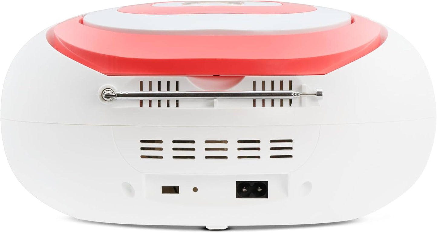CD-Player mit Karaoke & Lichteffekten, White & Pink