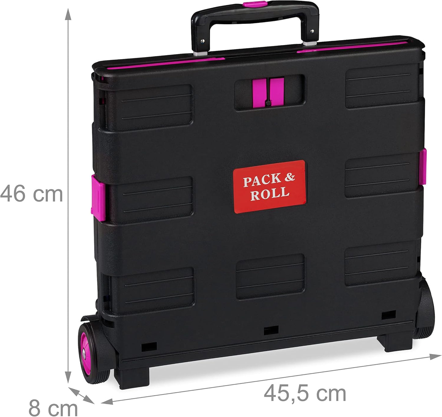 Klappbarer Einkaufstrolley mit Teleskop-Griff, Pink