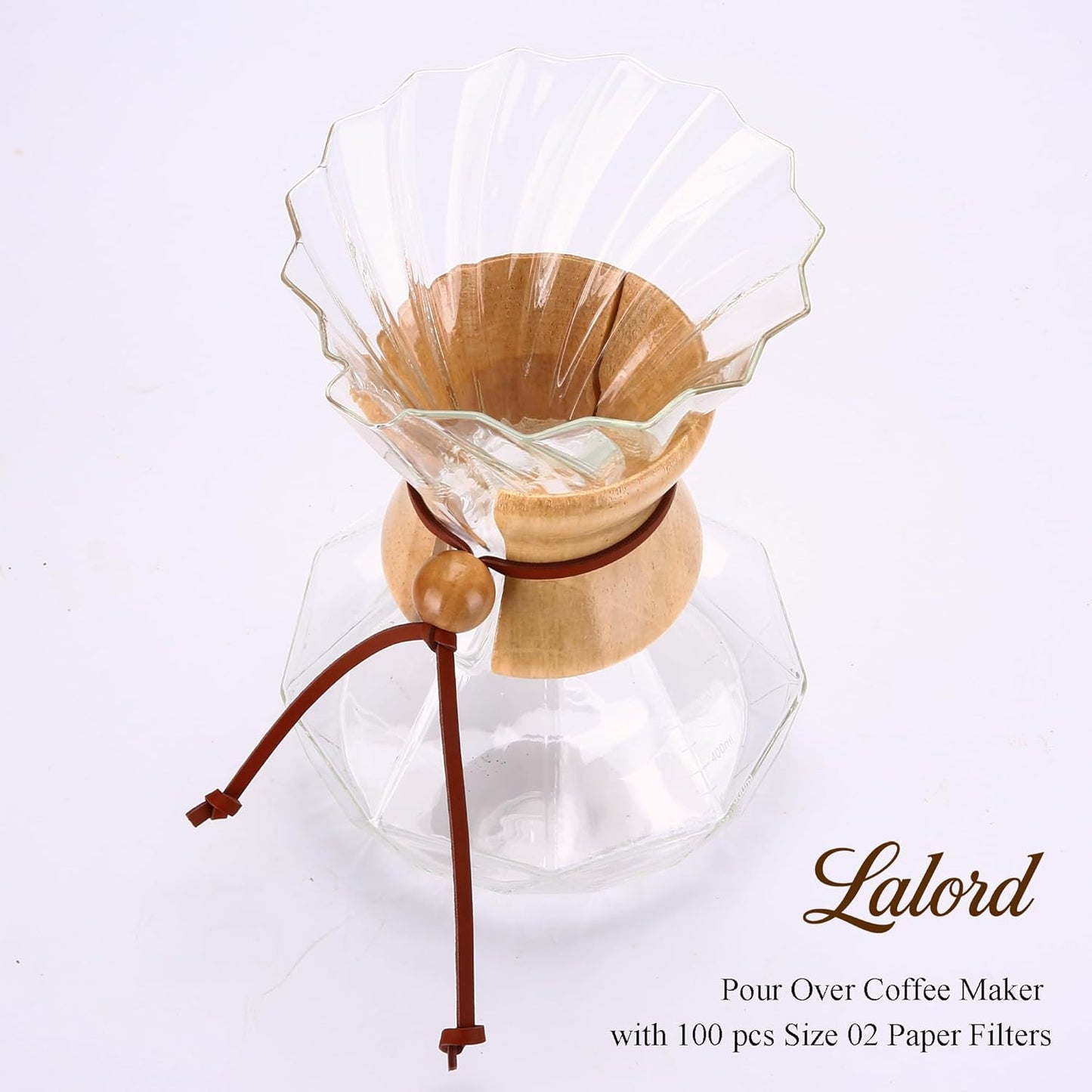Pour-Over Kaffeebereiter mit Papierfiltern (550 ml), 550 ml(Paper Filter, Clear)