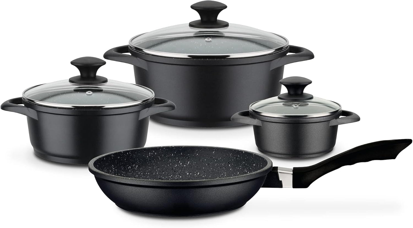 Kochtopf- und Pfannenset Gourmet Granit (7-teilig), 7-teilig