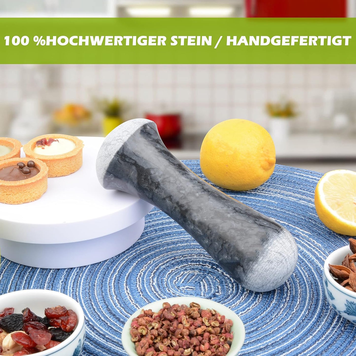 Ersatzstössel, black marble polished