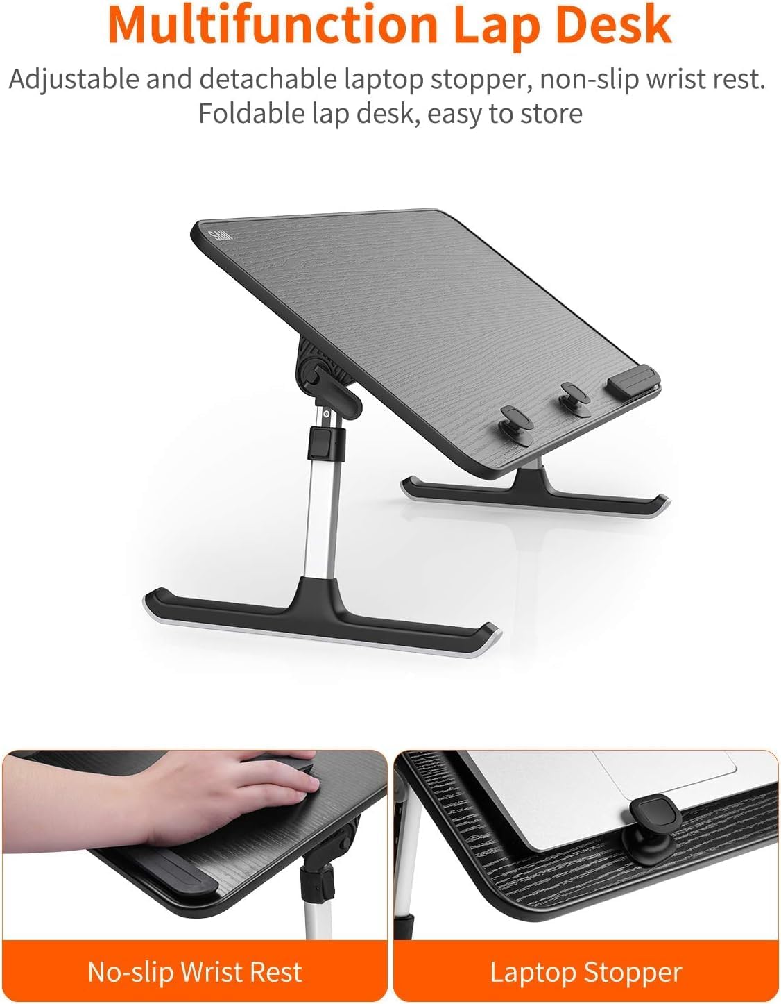 Verstellbarer Laptop-Ständer, Schwarz 60*33 cm