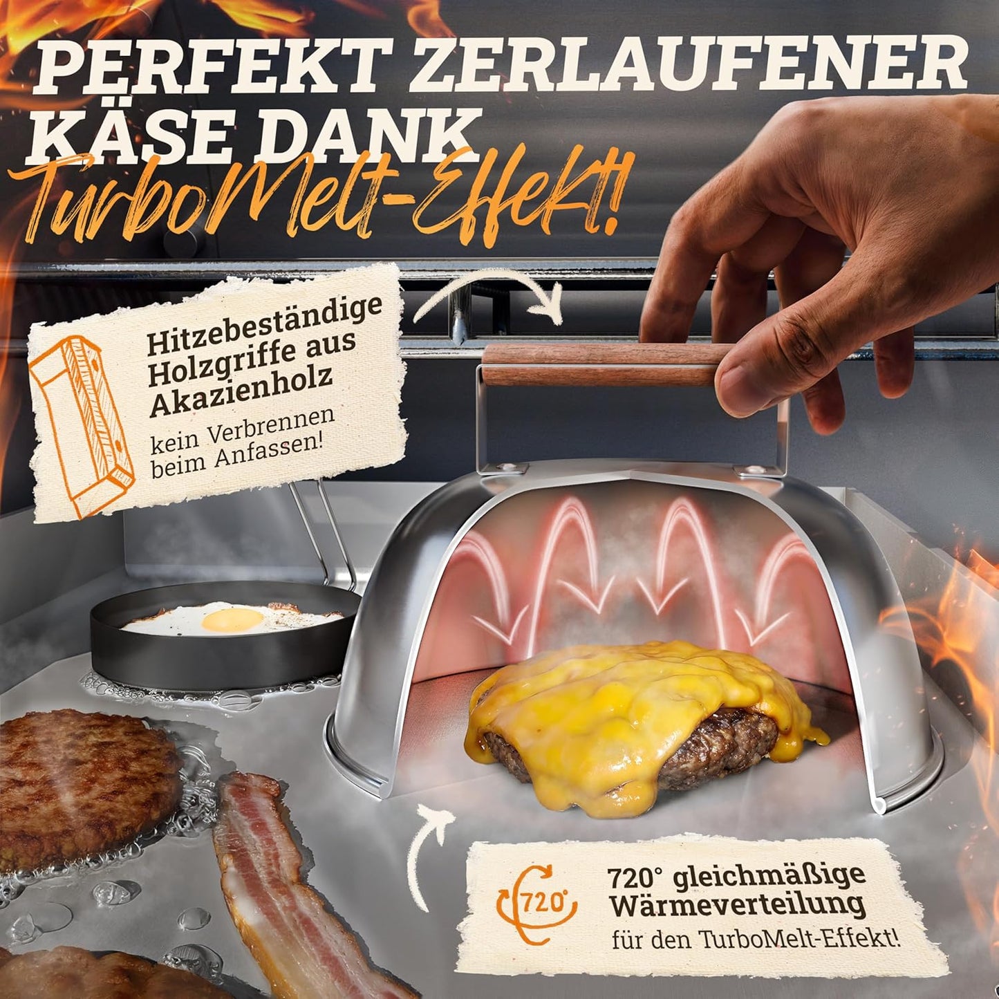 Plancha Grillplatte mit Burger Master Set, Bundel: Plancha-set & Burger Master-set 20x40cm