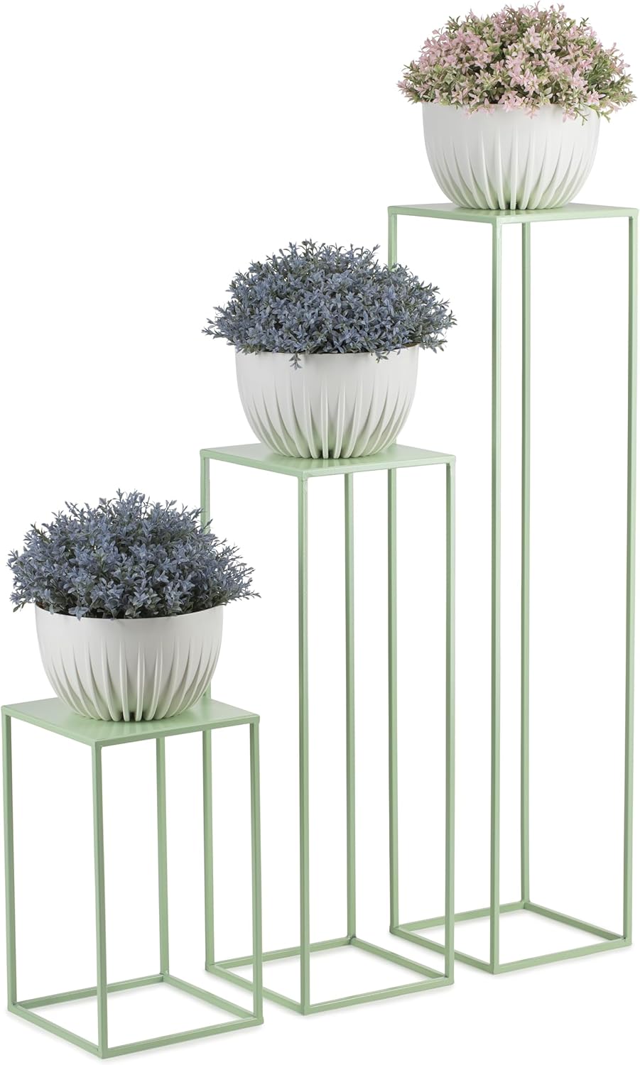 Metall-Blumenständer 100 cm Hoch, Grünblau 100 cm