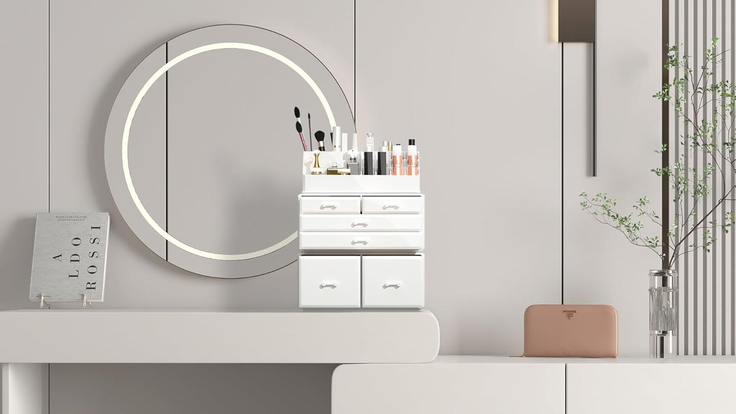 Makeup Organizer mit Schubladen, Weiss