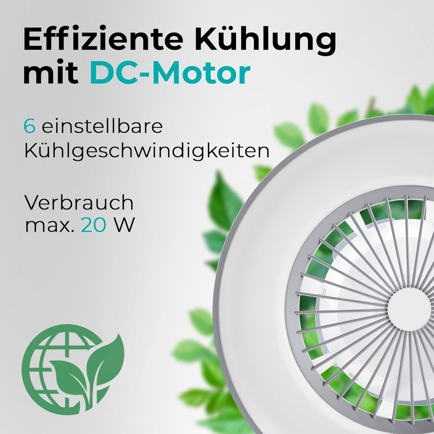 Deckenventilator Vega mit LED-Beleuchtung & Lautsprecher, Grau