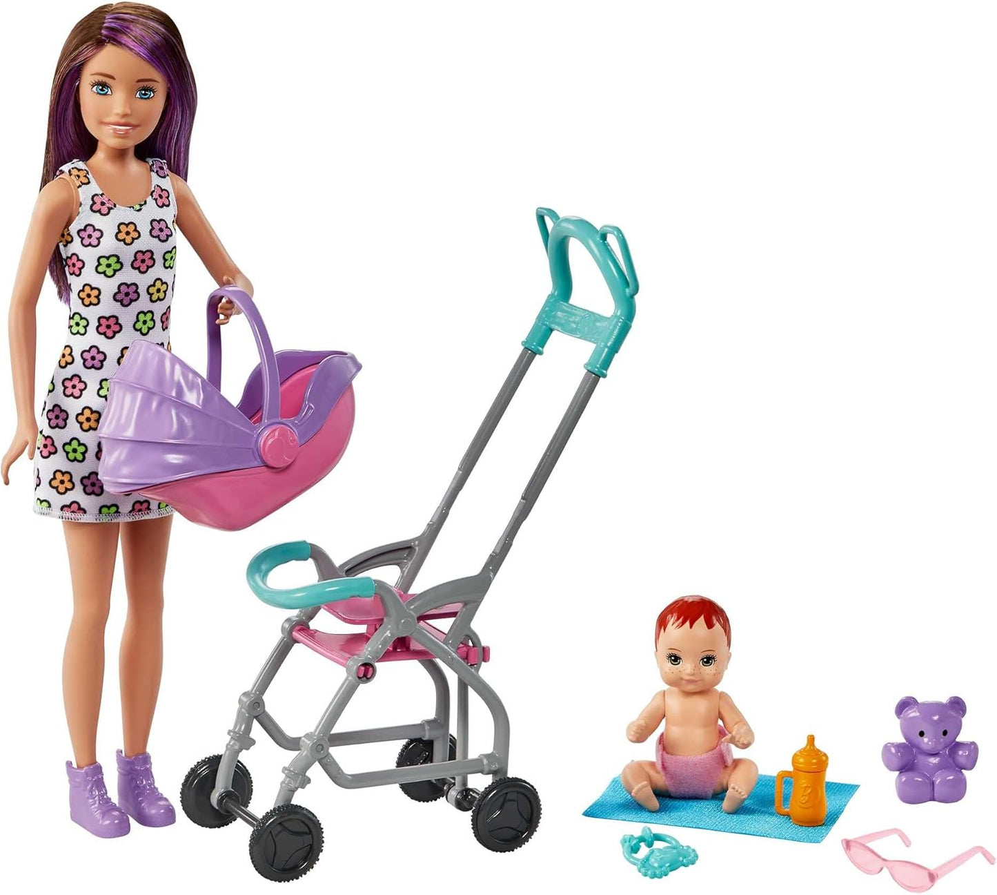 Babysitter Spielset mit Puppen und Zubehör, Barbie Babysitter Spielset