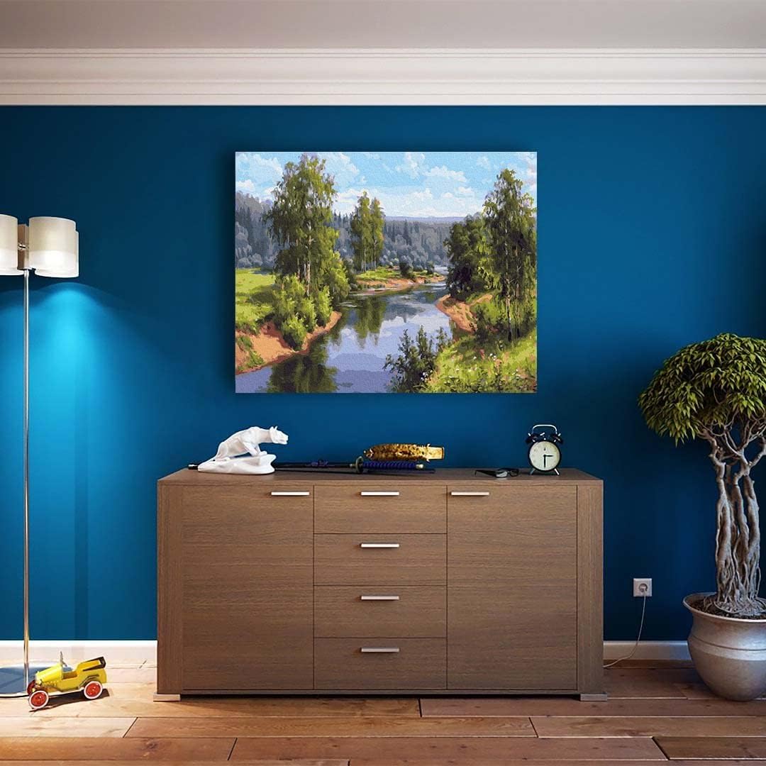 Malen nach Zahlen Set Sommerlandschaft, Sommerlandschaft Mit Rahmen
